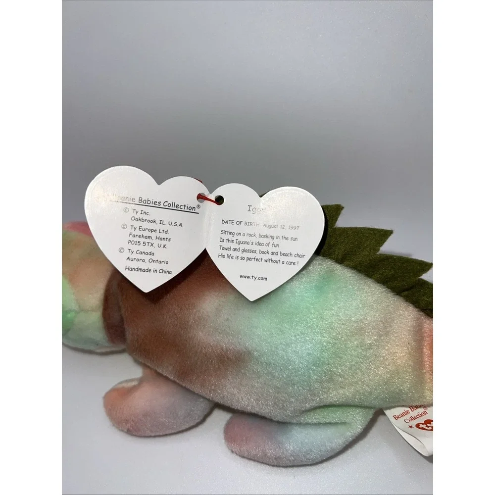 TY Beanie Babies Baby Iggy‎ the Iguana 1997 Rainbow Tie Dye